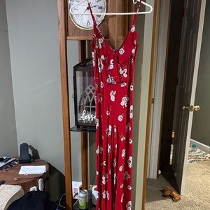 Red Floral Maxi Jumpsuit